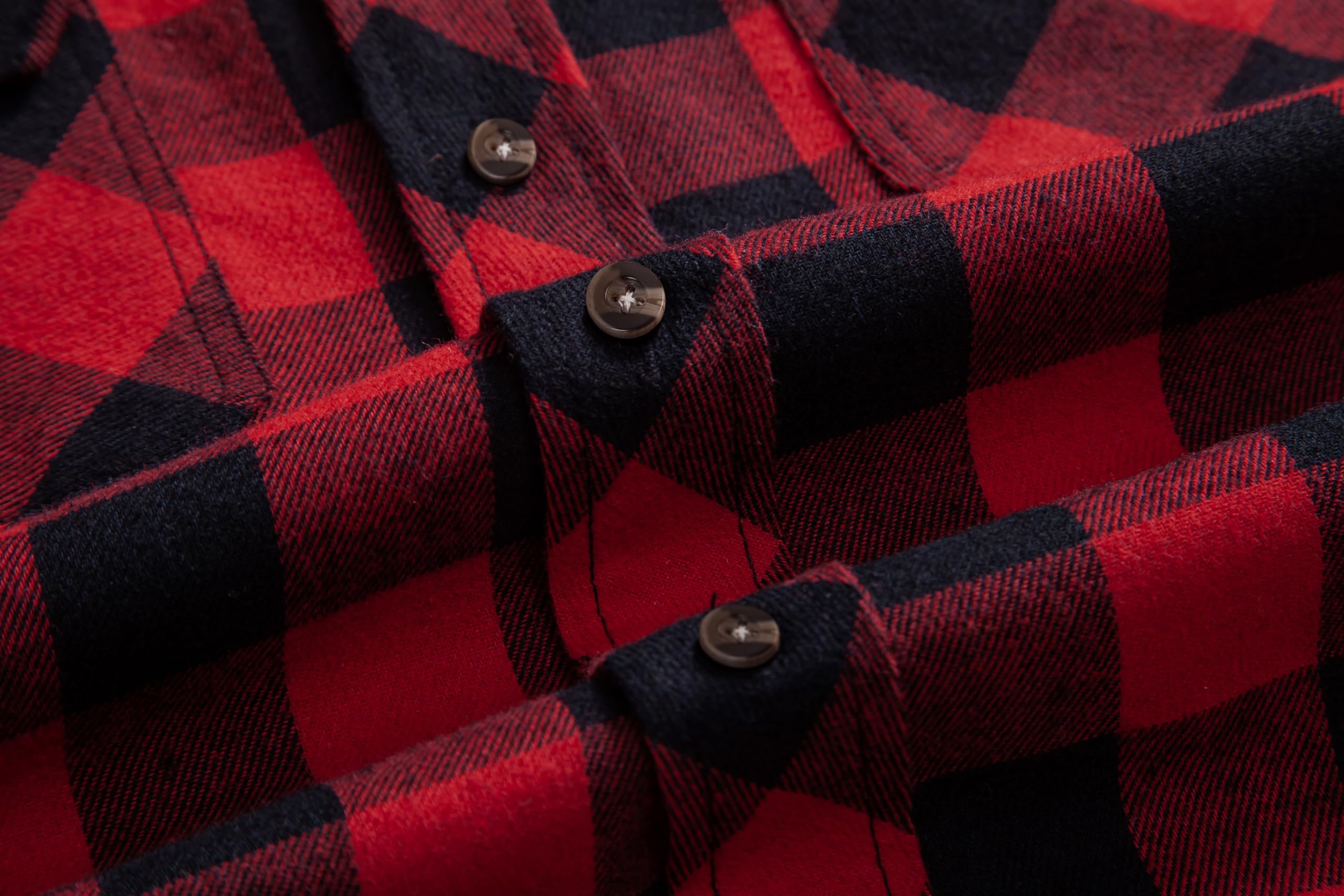 Men's Flannel Plaid Shirt - Regular Fit Casual Long Sleeve Button Down Fleece Shirt for Fall & Winter | Cozy Outdoor Camping, Hiking & Casual Wear