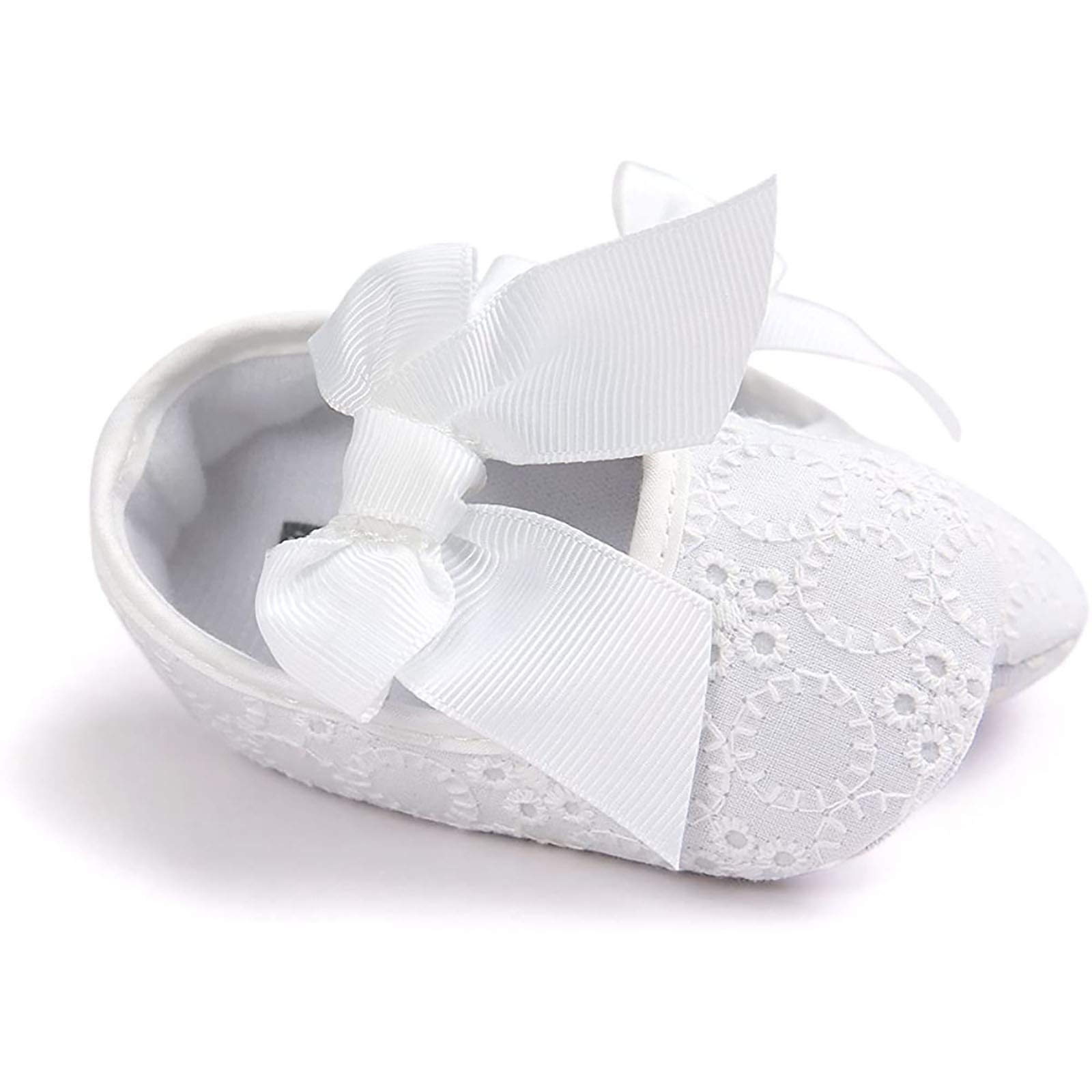 Lykmera Toddler Sneakers for Girls - Soft Princess Embroidered Baby Shoes (White, 6-12M) - Perfect for First Walkers & Playtime