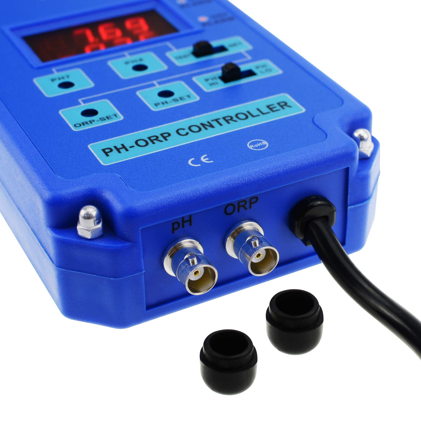 2-in-1 pH ORP Redox Controller Water Quality Tester with Replaceable BNC Electrode - for Laboratory Analysis, Aquariums, Hydroponics & Pool Monitoring