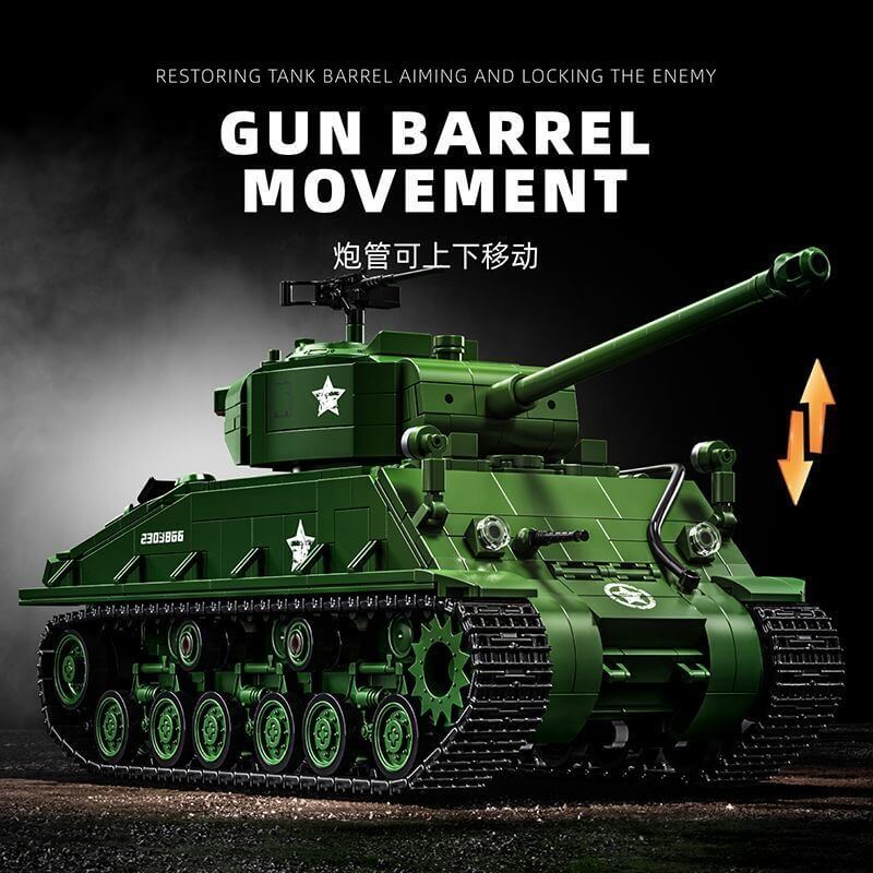 12GO 97010 M4 Sherman Tank Model Kit - 1/35 Scale Military Vehicle for Collectors & Hobbyists | Perfect for WWII History Enthusiasts & Model Building Projects