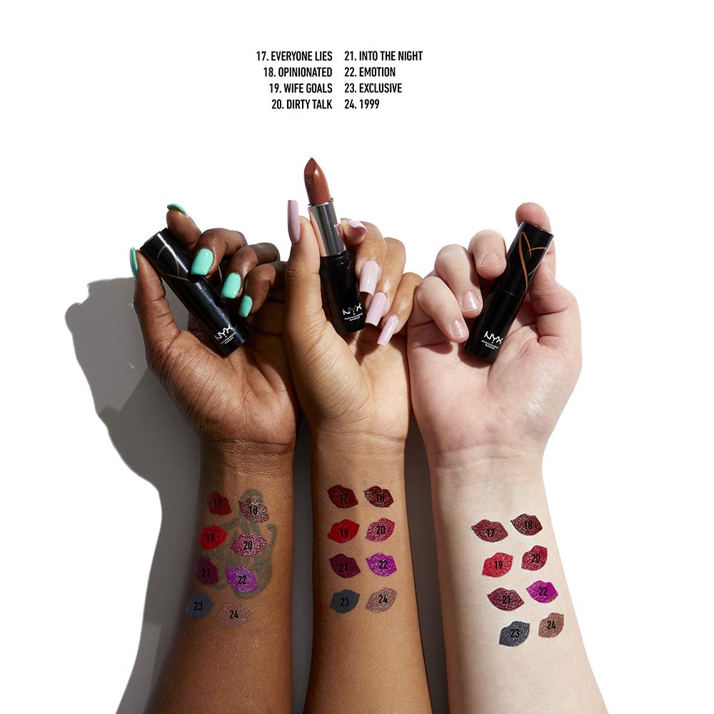 NYX Professional Makeup Shout Loud Satin Lipstick - Infused with Shea Butter, Long-Lasting Warm Burgundy Color (Opinionated) - Perfect for Date Night, Parties & Everyday Wear