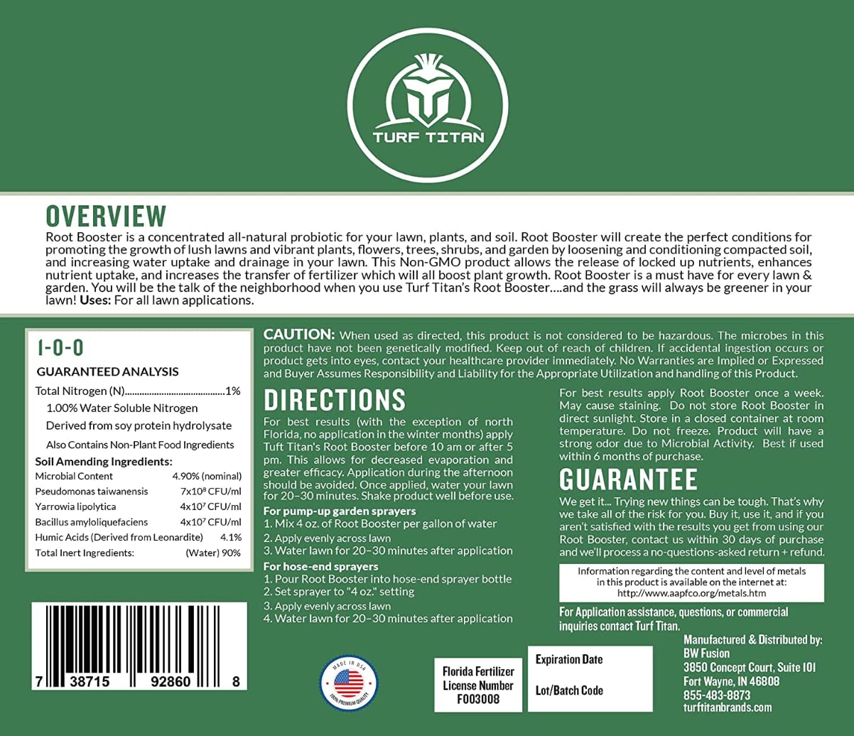 Organic Root Booster Concentrate for Lawn & Garden - Enhances Root Growth, Soil Conditioning & Plant Stimulation - Improves Nutrient Uptake & Water Drainage - Ideal for Trees, Shrubs, Flowers & Vegetables - 1 Gallon - Perfect for Home Gardening, Landscaping & Organic Farming