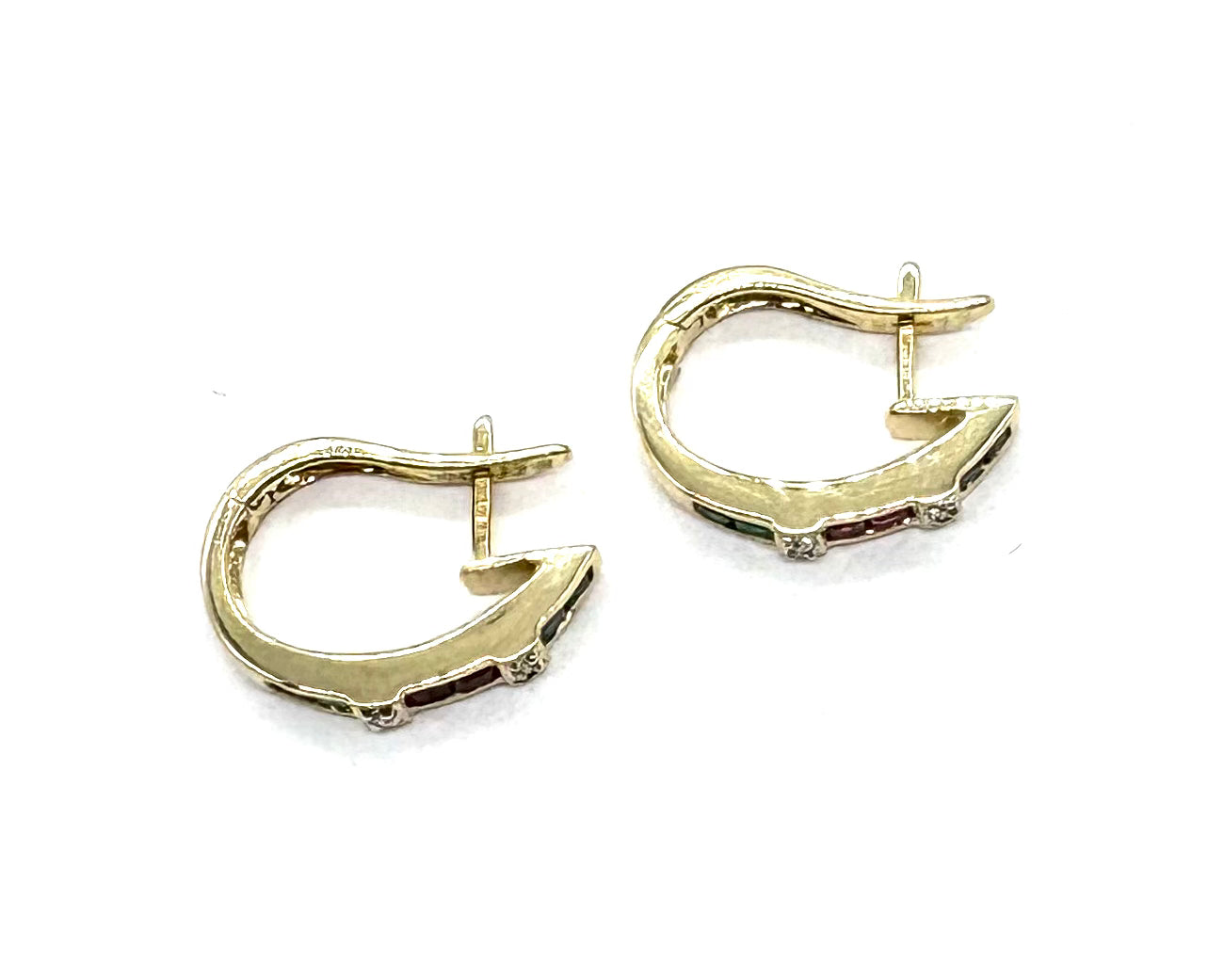 14K Yellow Gold Multi-Colored Stone Earrings for Women - Elegant Dangle Earrings for Parties, Weddings & Everyday Wear