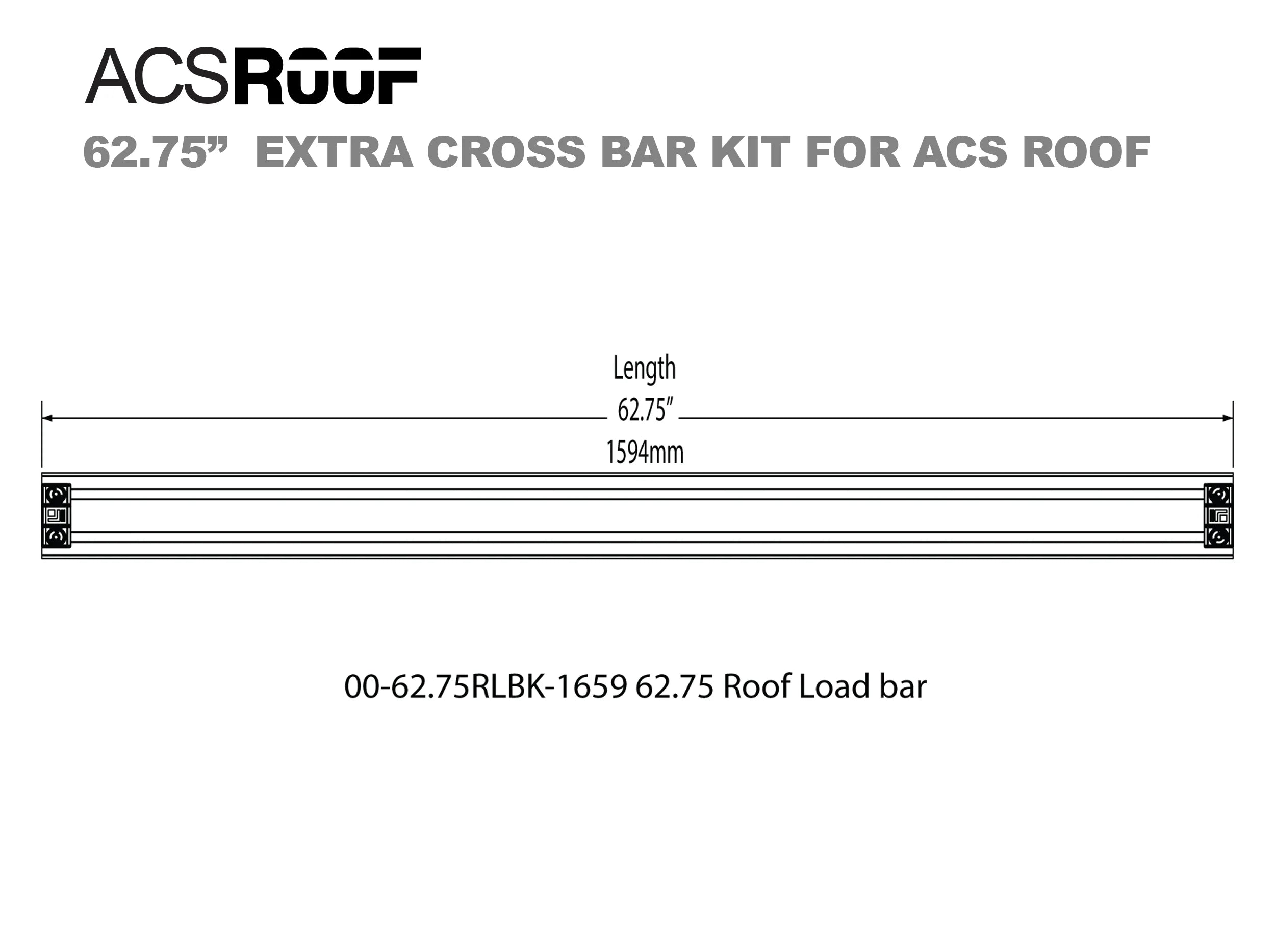 ACS ROOF Extra Load Bar Kit - Heavy Duty Roof Rack Cross Bars for Pickup Trucks & SUVs - Perfect for Camping, Kayaking & Outdoor Adventures