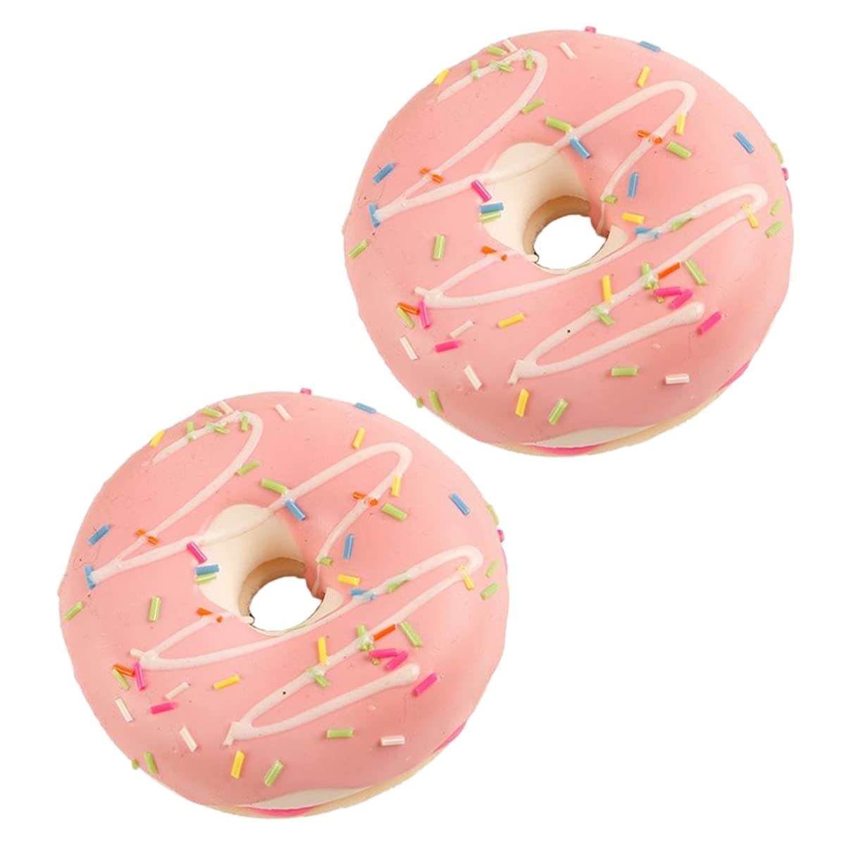 Kisangel 2-Pack Realistic Fake Donuts - Artificial Doughnut Props for Dessert Displays, Food Photography, and Bakery Decor | Perfect for Party Centerpieces, Instagram Food Styling, and Cafe Window Displays