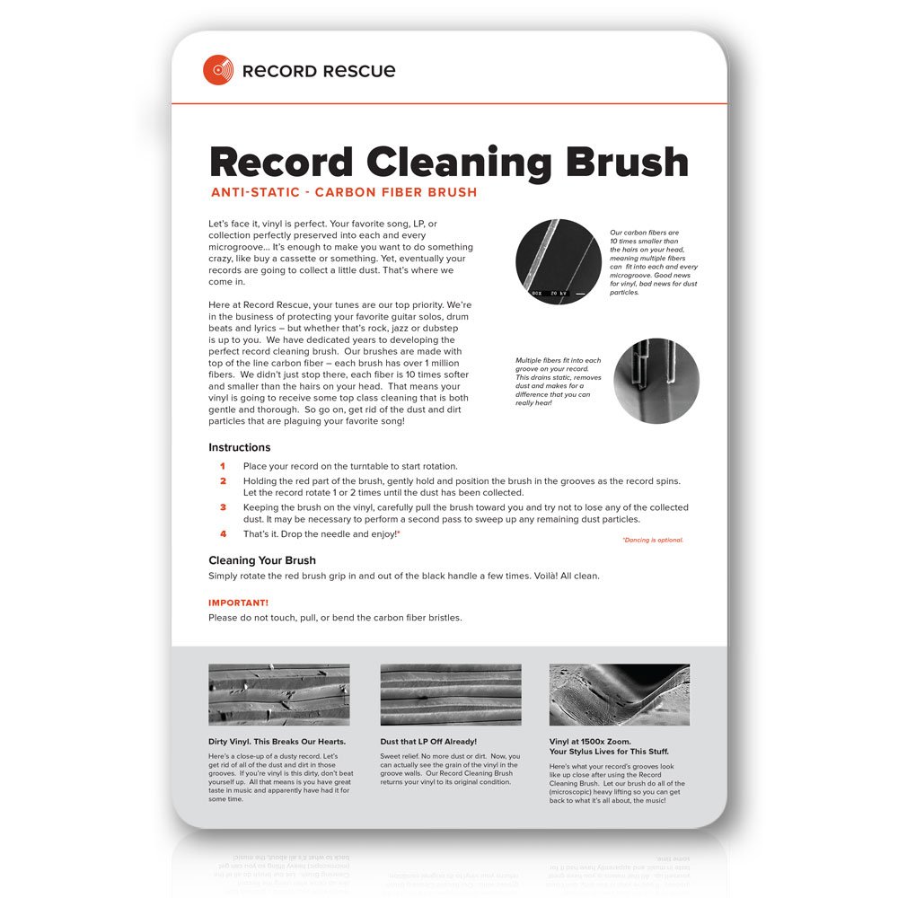 Premium Vinyl Record Cleaning Brush - Gentle & Effective LP Record Cleaner for Dust & Static Removal | Perfect for Vinyl Collectors & DJs | Use Before Playback to Enhance Sound Quality