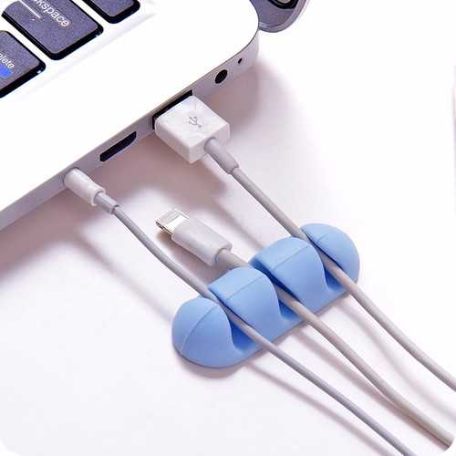Bakeey™ 2-Pack TPU Cable Clips - Cable Holder & Cord Organizer for Desk, Headphone Stand - Perfect for Office, Home & Gaming Setup