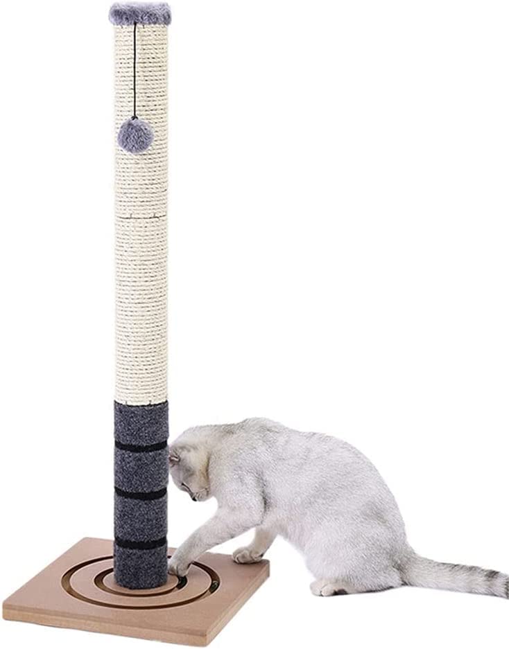 Premium Tall Cat Scratching Post with Plush Top & Sisal Pole - Interactive Toy for Kittens & Adult Cats - Perfect for Indoor Play, Furniture Protection & Cat Exercise