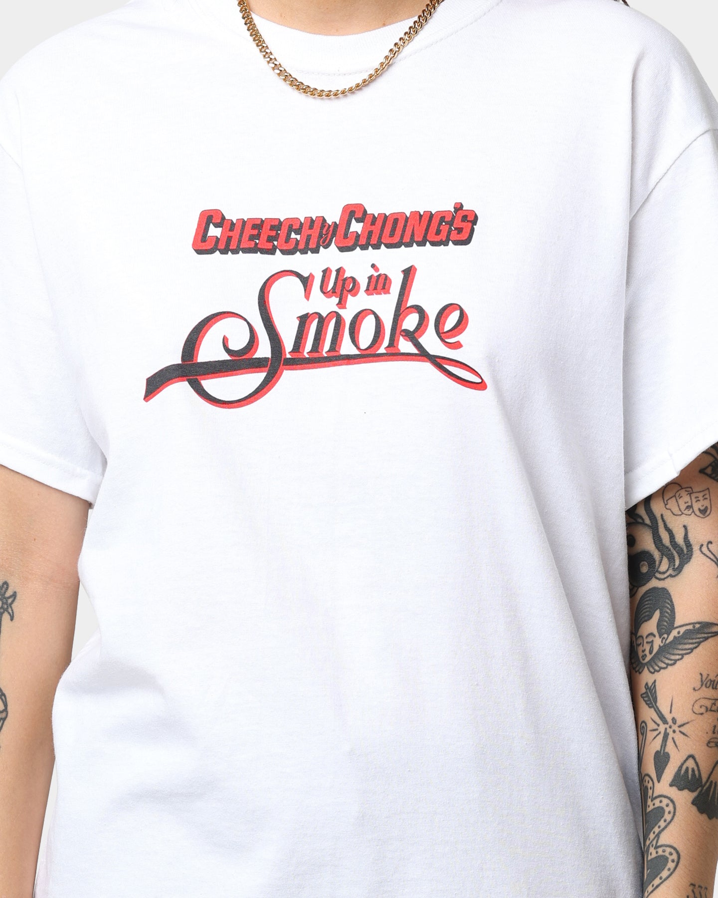 American Thrift X 420 Up In Smoke Graphic T-Shirt - White Cotton Tee for Stoner Culture & Cannabis Enthusiasts - Perfect for 420 Celebrations, Music Festivals, and Casual Wear