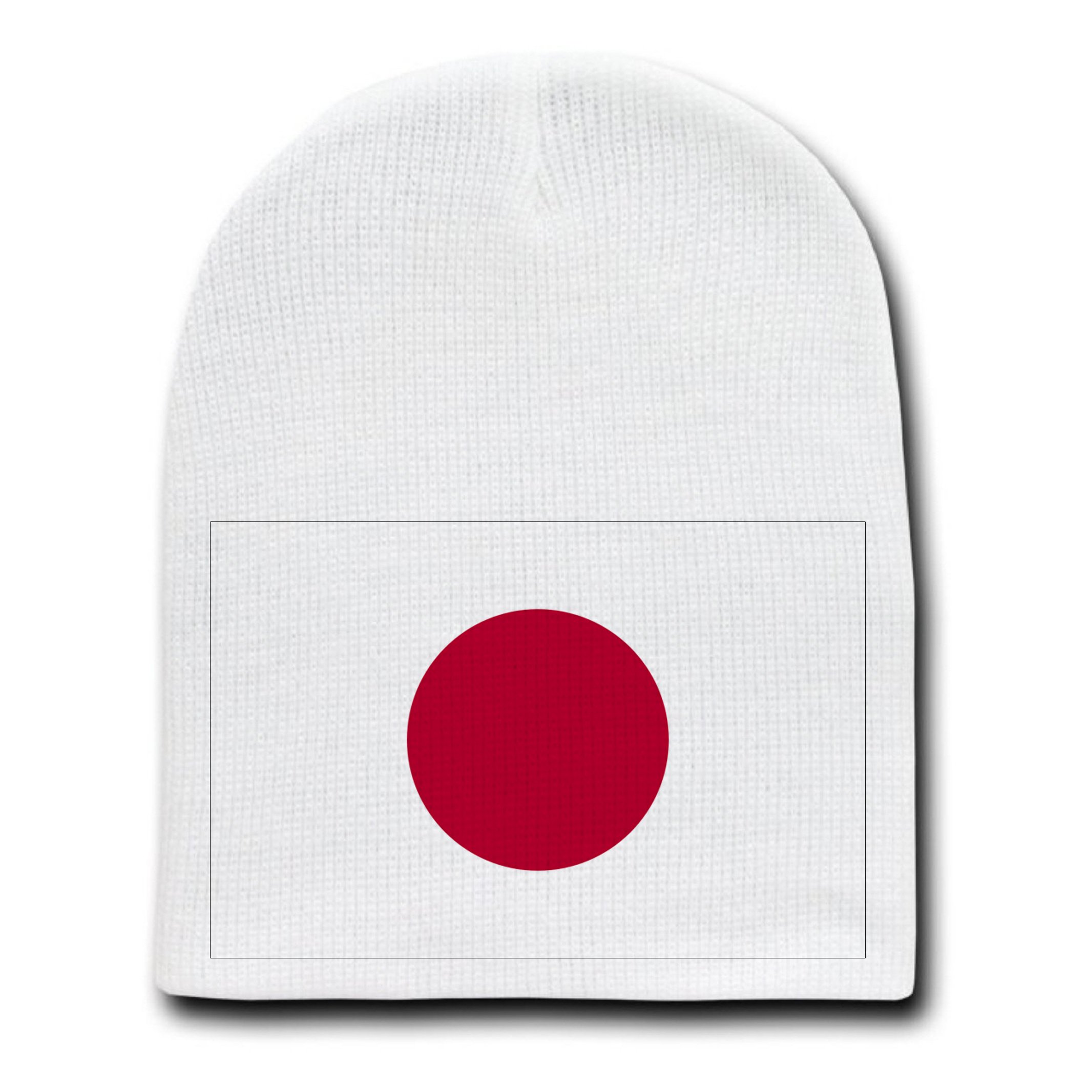 Japan National Flag Beanie Hat - White Skull Cap for Winter Sports & Outdoor Activities - Country Pride & Patriotic Fashion Accessory