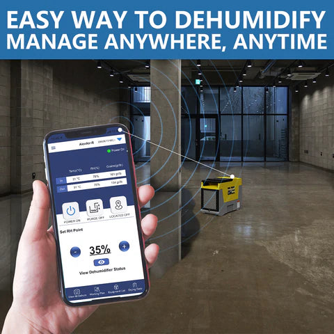 AlorAir Storm SLGR 850X Wi-Fi 180 Pint Commercial Dehumidifier with Built-in Pump - Ideal for Basements, Warehouses & Large Spaces