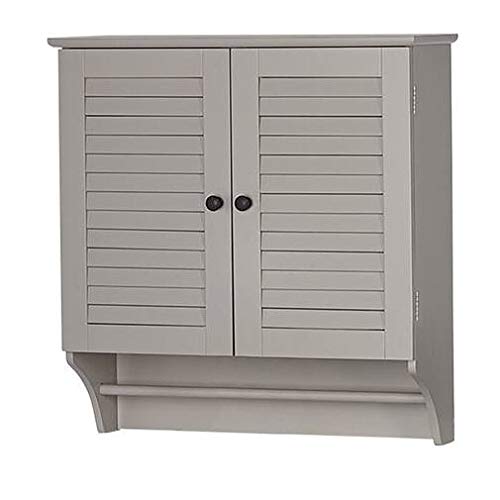 StarSun Depot Wall Mounted Bathroom Cabinet with Shelves & Towel Bar - Modern Taupe Storage Organizer for Bathroom Essentials, Makeup & Towels - Perfect for Small Bathrooms, Powder Rooms & Vanity Areas