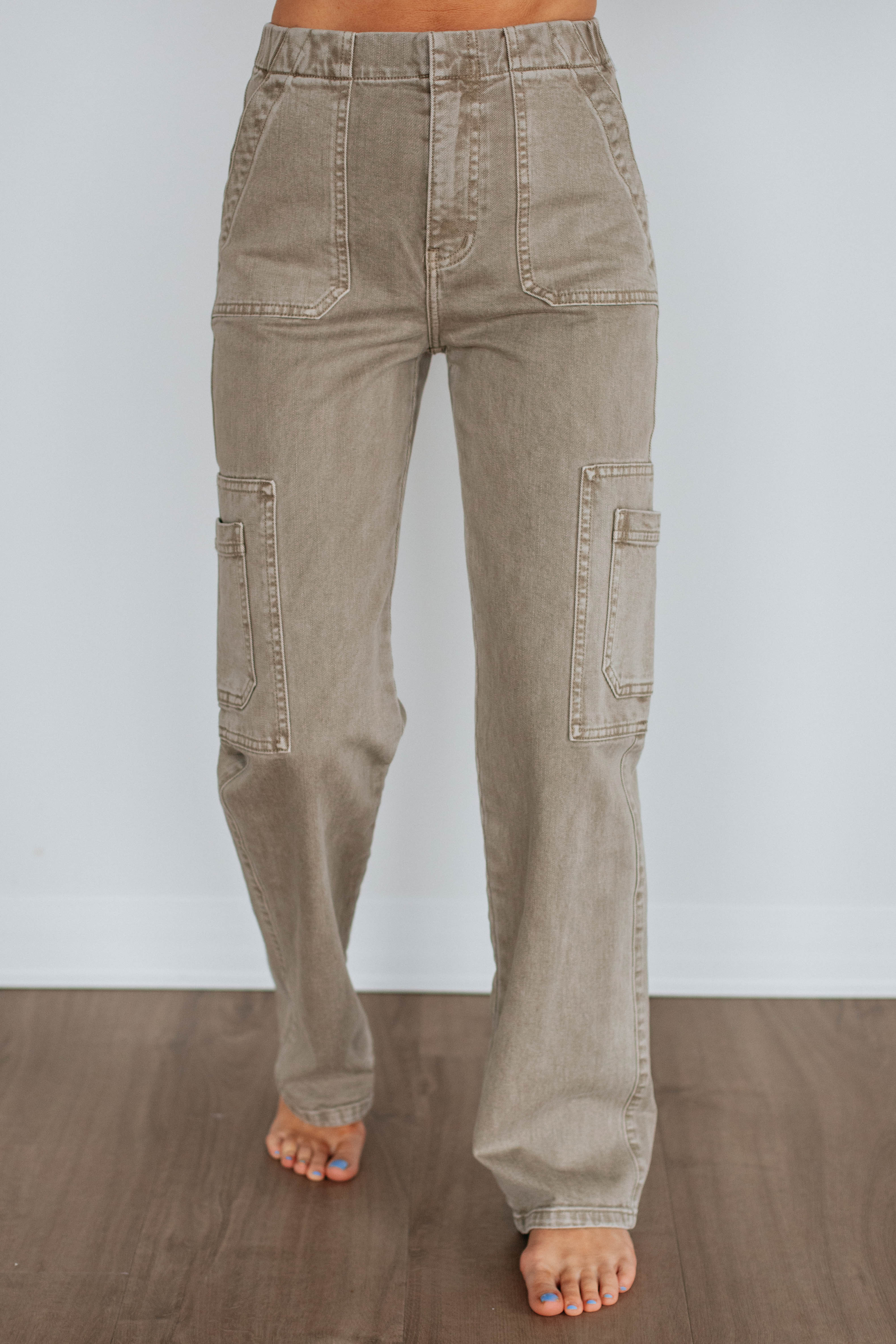 Aubrey KanCan Women's High Waist Skinny Jeans - Khaki | Stretch Denim Pants for Casual Wear & Everyday Outfits