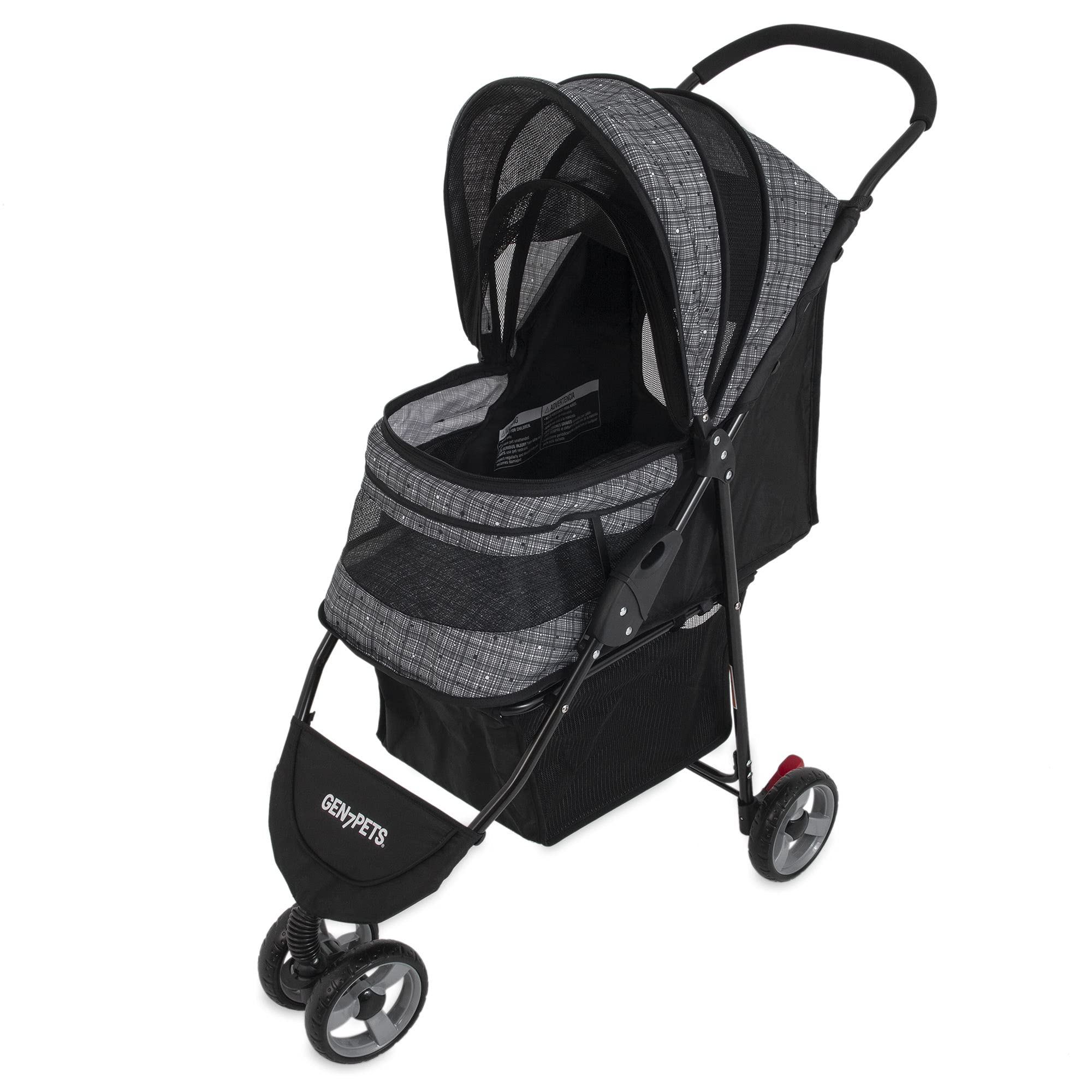 Gen7 Pet Starry Night Gray Regal Plus Pet Stroller for Small to Medium Dogs & Cats - Lightweight Foldable Design with Storage Basket - Perfect for Travel, Walks & Vet Visits (Model G2320SN)