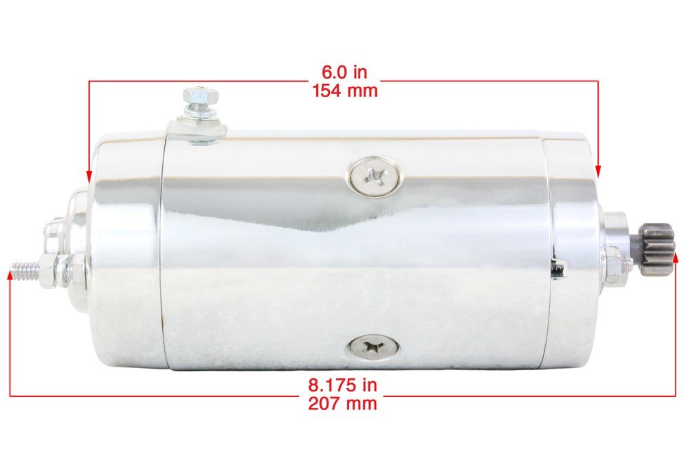Harley Davidson Police Model FLPF Chrome Starter & Solenoid 1971-1972 - Compatible with 74169-69, 7416969 | High-Performance Replacement Part for Classic Motorcycle Restoration & Maintenance