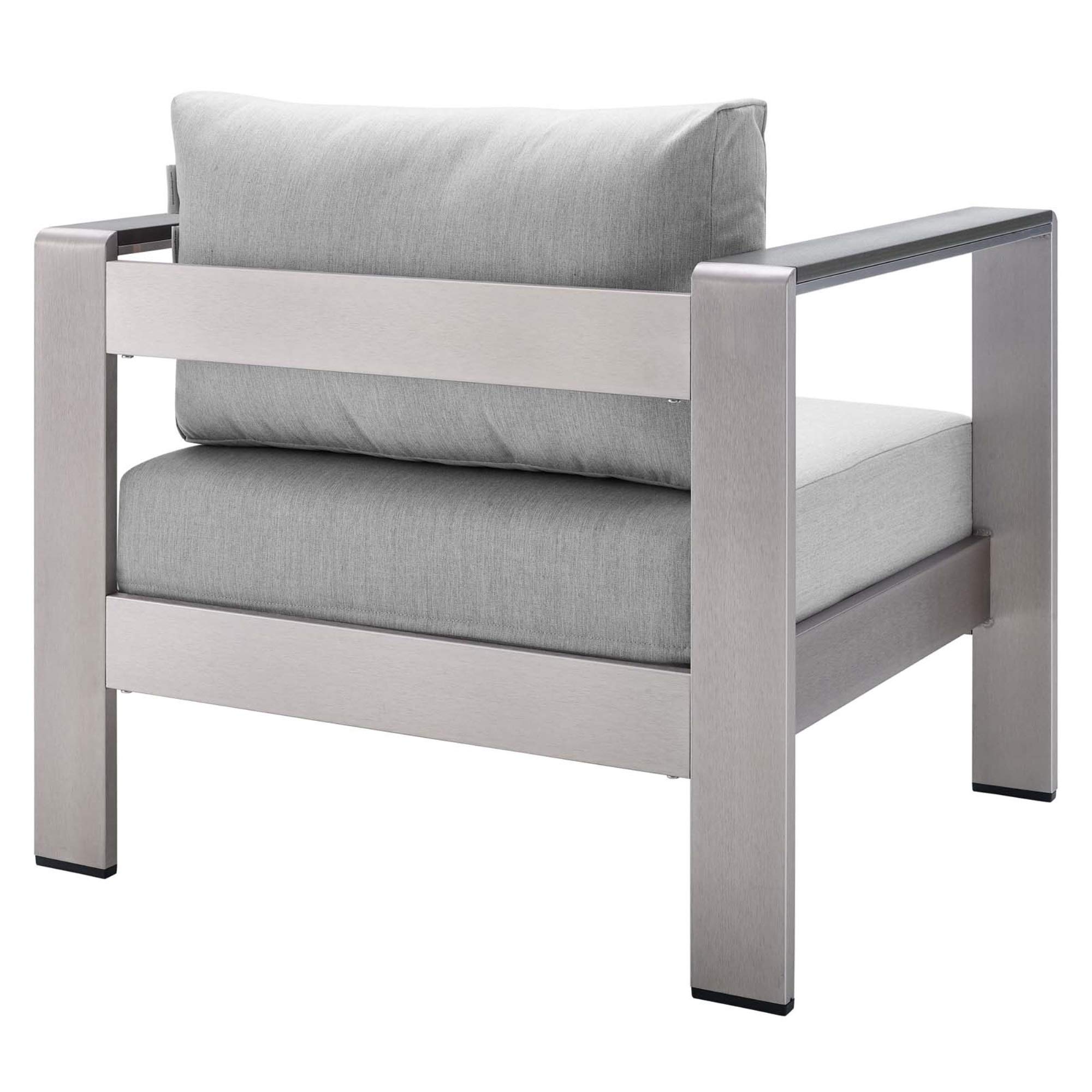 Ergode Shore Aluminum 4-Piece Outdoor Patio Furniture Set with Weather-Resistant Sunbrella Cushions - Includes Sofa, 2 Armchairs & Coffee Table for Backyard, Garden or Poolside Relaxation