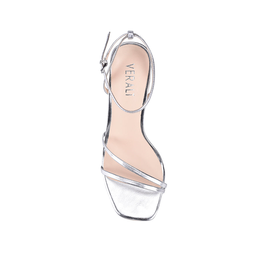 Kimmy Slim Strappy Heels - Silver Smooth Women's Dress Sandals for Party, Wedding & Evening Events | Comfortable High Heel Shoes for Women