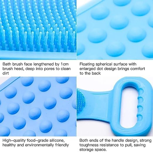 WOODZEN Silicone Back Scrubber - Exfoliating Shower Brush for Deep Cleaning & Massage - Perfect for Men & Women Skin Care