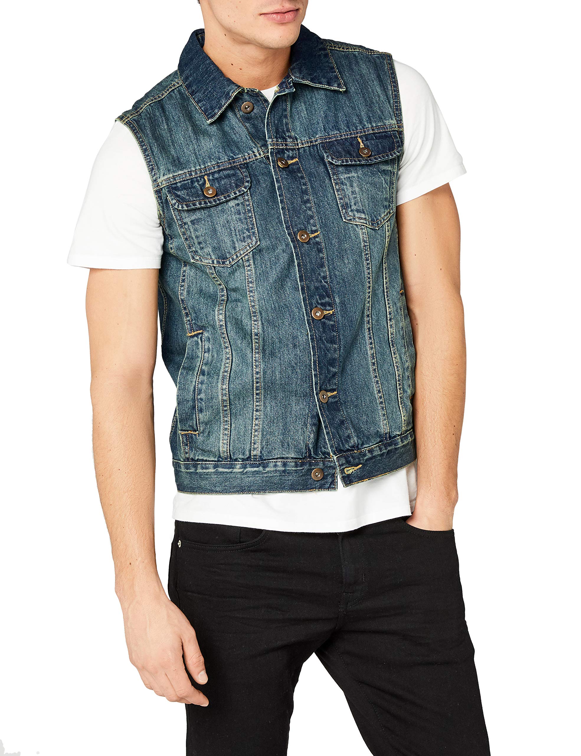 Urban Classics Men's Denim Vest - Stylish & Comfortable Jacket for Casual Wear | Perfect for Street Fashion, Layering & Outdoor Activities