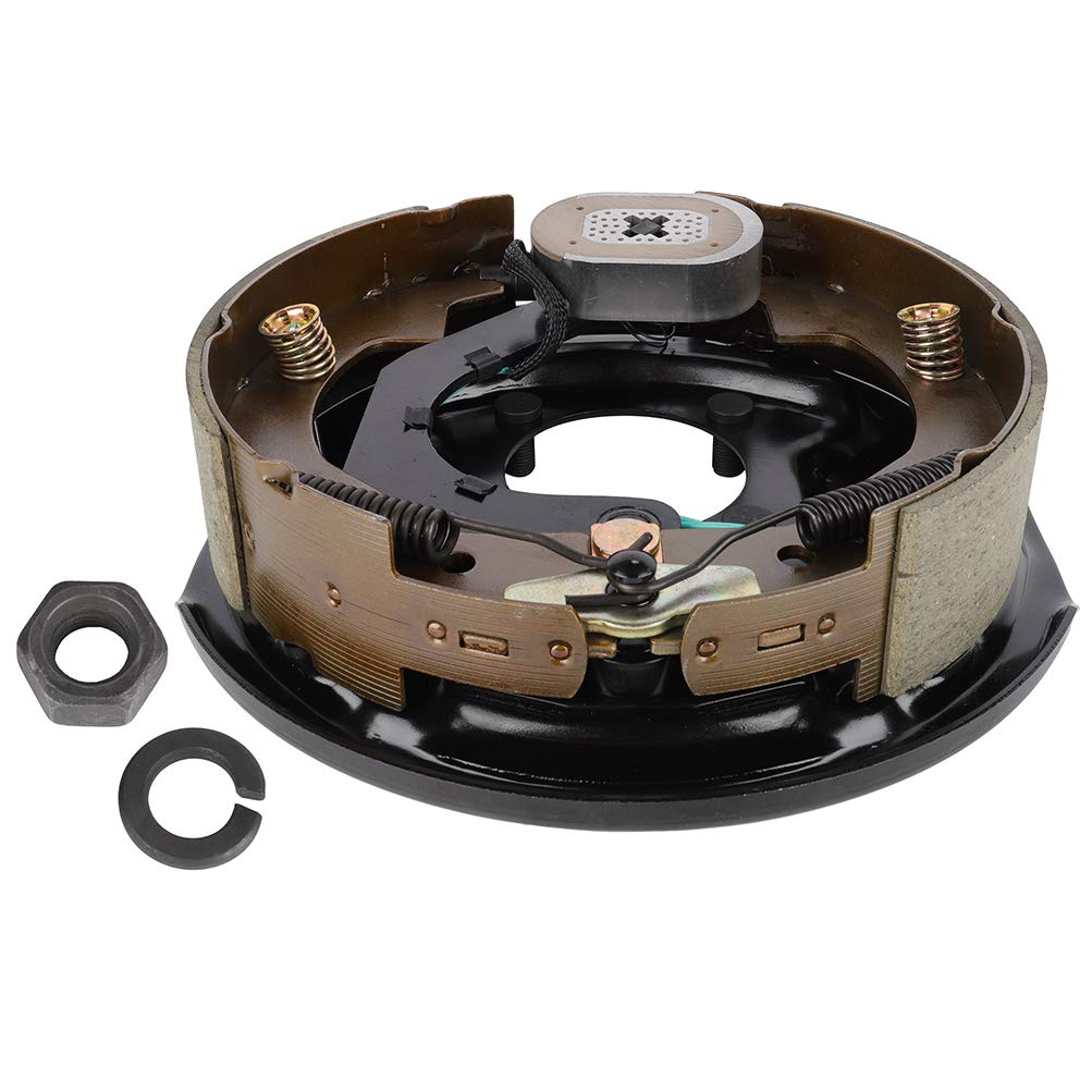 ECCPP 5 on 4.5 Electric Trailer Drum Brake Assemblies Kit - 3500lb Axle Black Electric Brake Kit for 10X2-1/4 Right Wheel Hub - Perfect for Boat Trailers, Utility Trailers, and Heavy-Duty Hauling