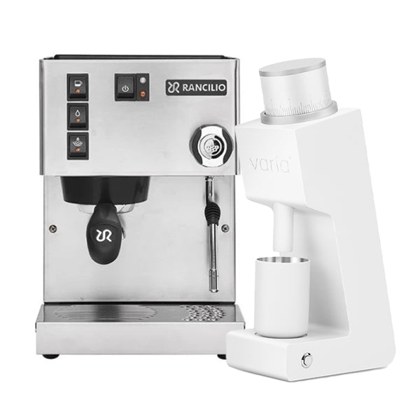 Rancilio Silvia V6 Espresso Machine & Varia VS3 Grinder Bundle - Premium Home Coffee Bar Setup for Latte & Cappuccino Lovers