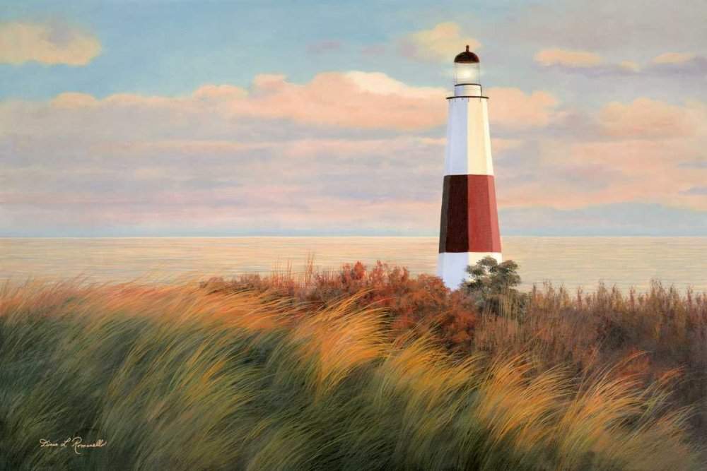 Diane Romanello Coastal Art Print - 42x64 Inch Fine Art Paper, Framed Wall Decor for Living Room & Bedroom - Ray of Light Landscape Painting for Home & Office