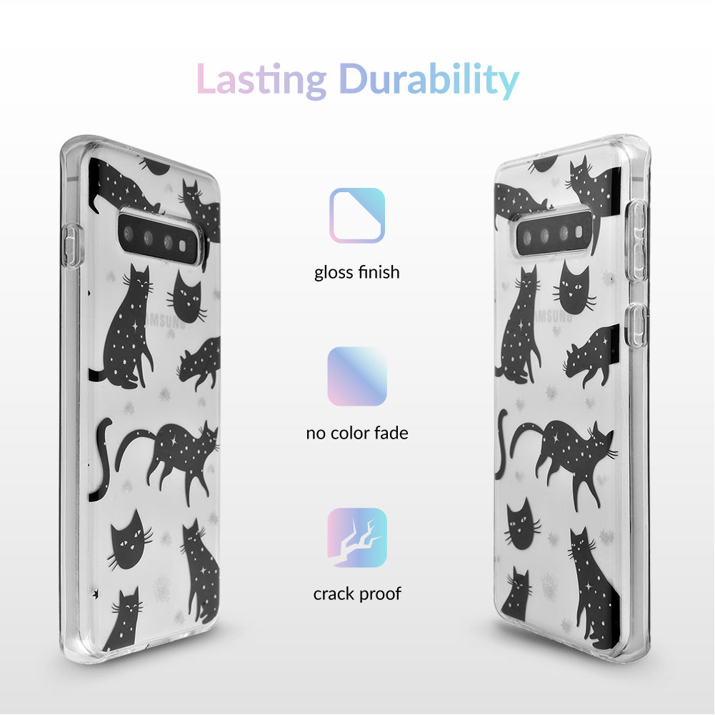 Black Cat Clear Samsung Galaxy Case - Slim Protective Phone Cover for Galaxy S21/S22/S23 - Perfect for Everyday Use & Gift Giving