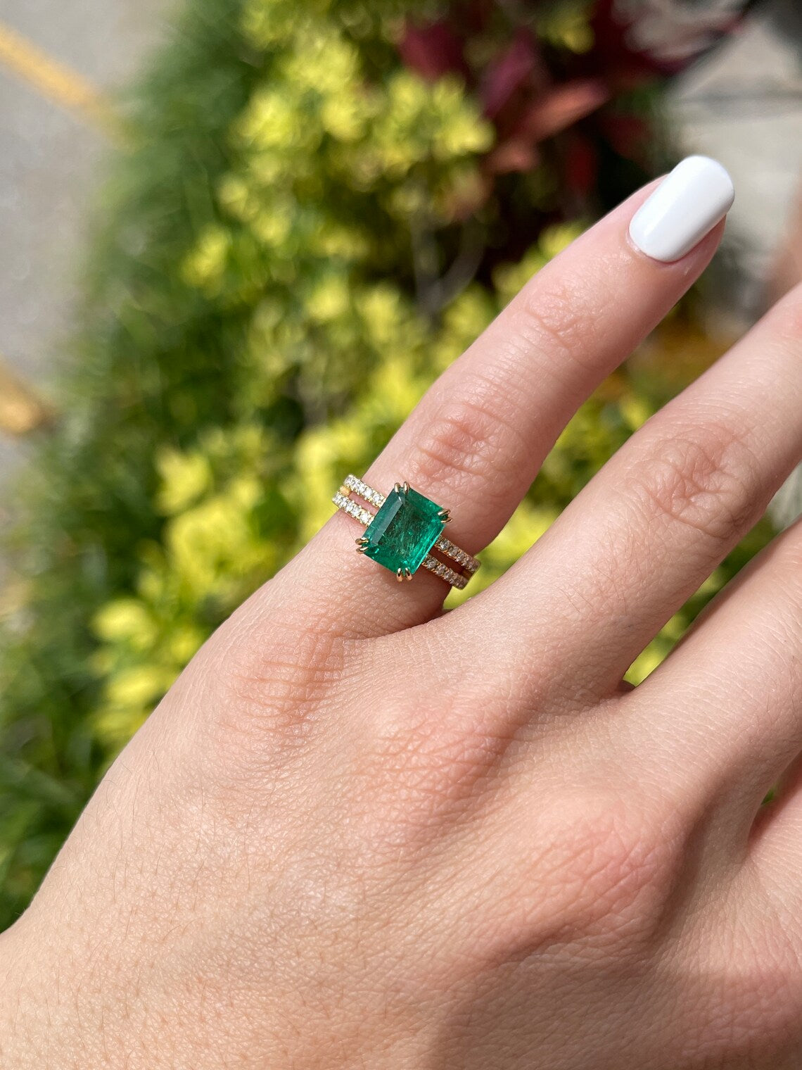 2.70tcw 18K Gold Natural Emerald Cut Diamond Double Prong Engagement Ring for Women – Perfect for Proposals, Anniversaries & Bridal Jewelry