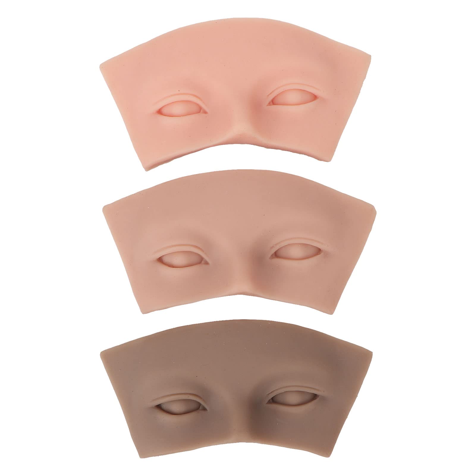 3D Silicone Makeup Practice Face Board - 3pcs Realistic Mannequin Face for Eyelash Extension, Eyeshadow & Makeup Training - Perfect for Beginners & Professionals (Beauty Salon, Home Practice, Cosmetology School)
