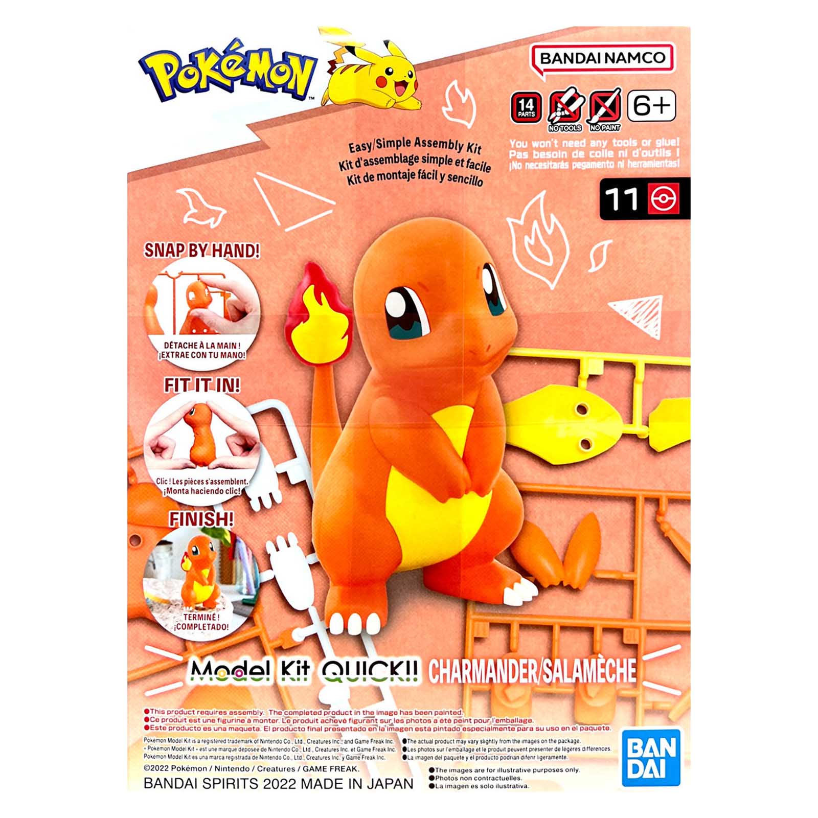 Bandai Pokemon Charmander Model Kit - Build Your Own Collectible Charmander Figure for Pokemon Fans - Perfect for Display, Gifts, and DIY Hobby Projects