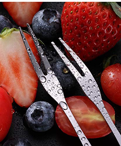20-Piece Stainless Steel Mini Dessert Forks Set - Silver Elegant Small Forks for Fruits, Salads, Cakes, Appetizers & Party Serving - Perfect for Weddings, Catering & Home Entertaining
