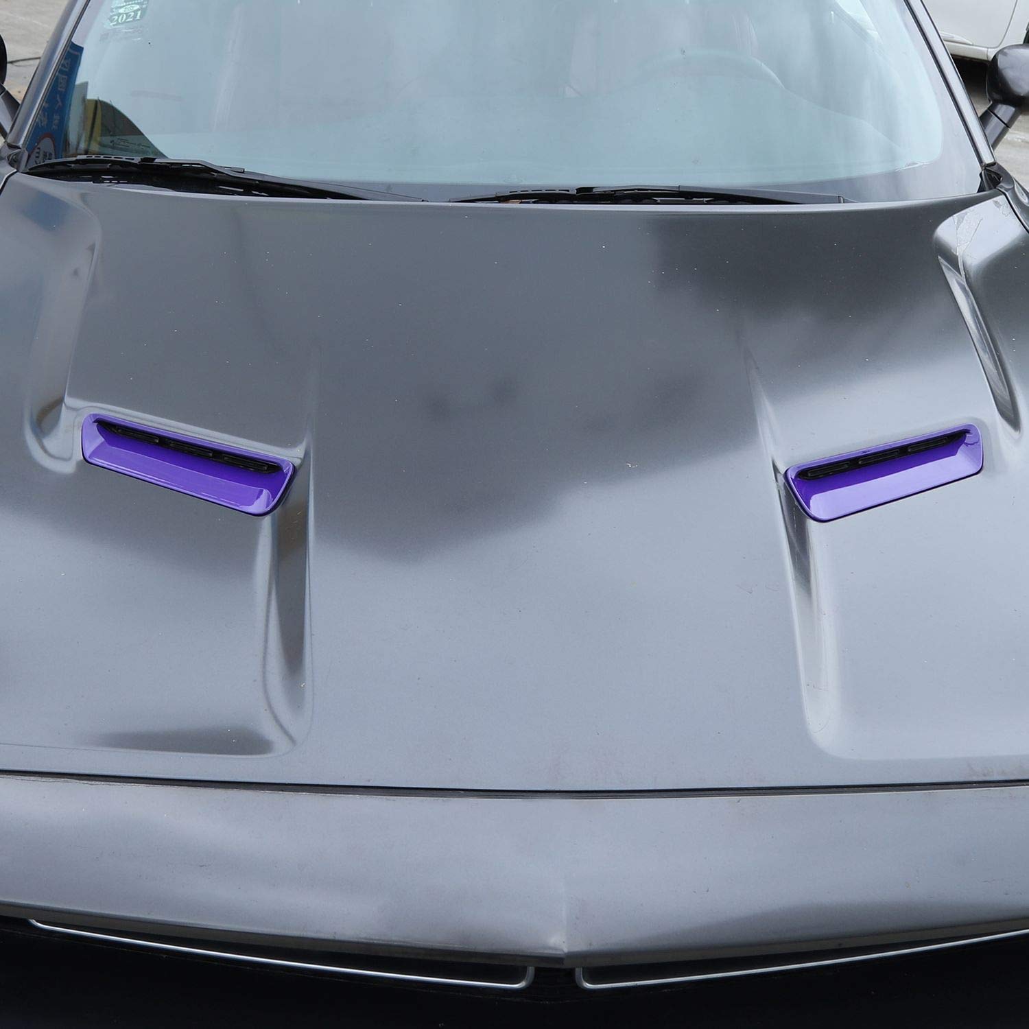 **2015-2025+ Dodge Challenger Hood Scoop & Air Intake Vent - ABS Purple (2pcs) - Exterior Car Accessories for Enhanced Cooling & Style**    **Perfect for:** High-performance driving, car shows, and upgrading your Dodge Challenger's aggressive look.