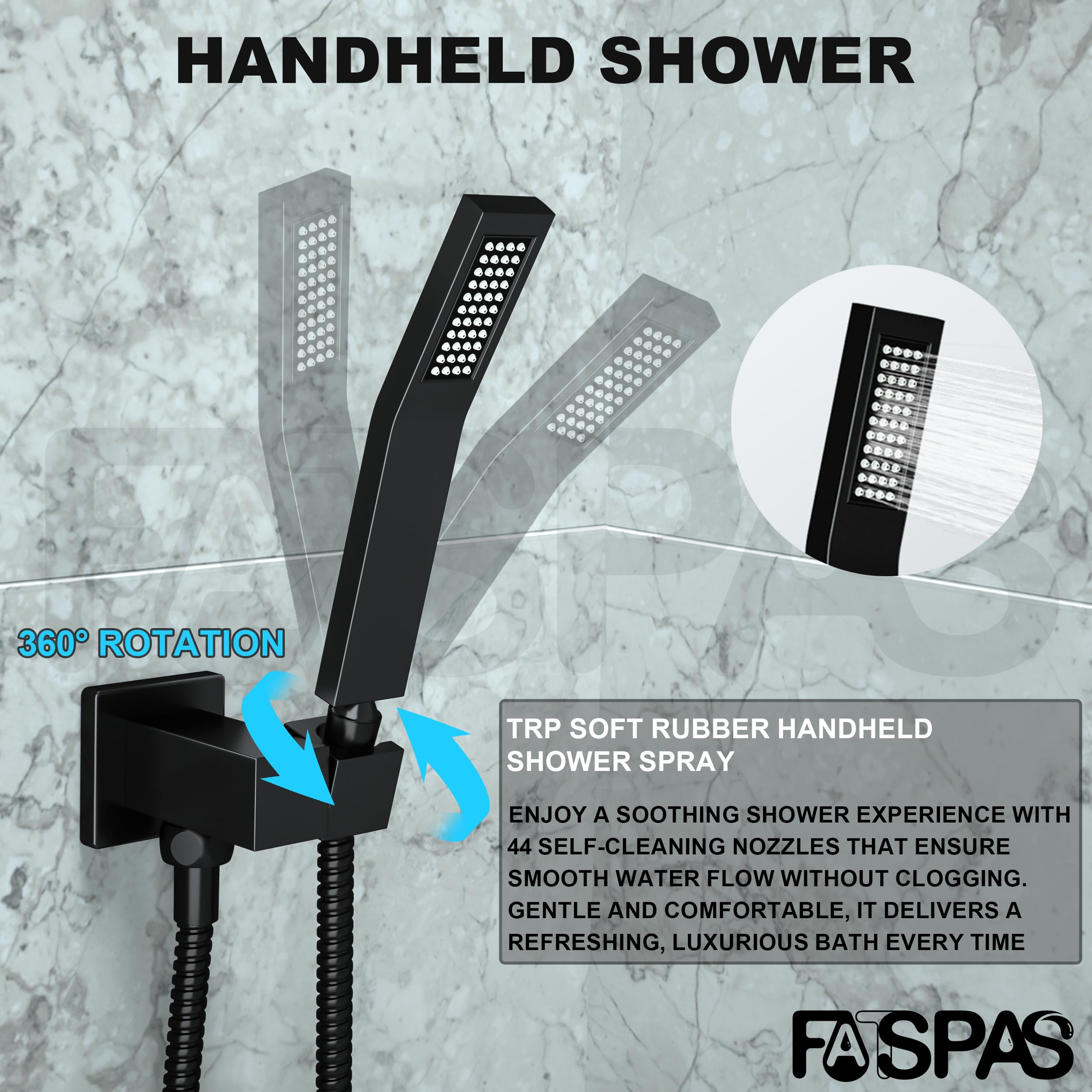 Premium Matte Black Shower System with Tub Spout - 10 Inch Rain Shower Head & Handheld Shower Set for Bathroom - Wall Mounted Faucet for Luxurious Spa-Like Experience at Home