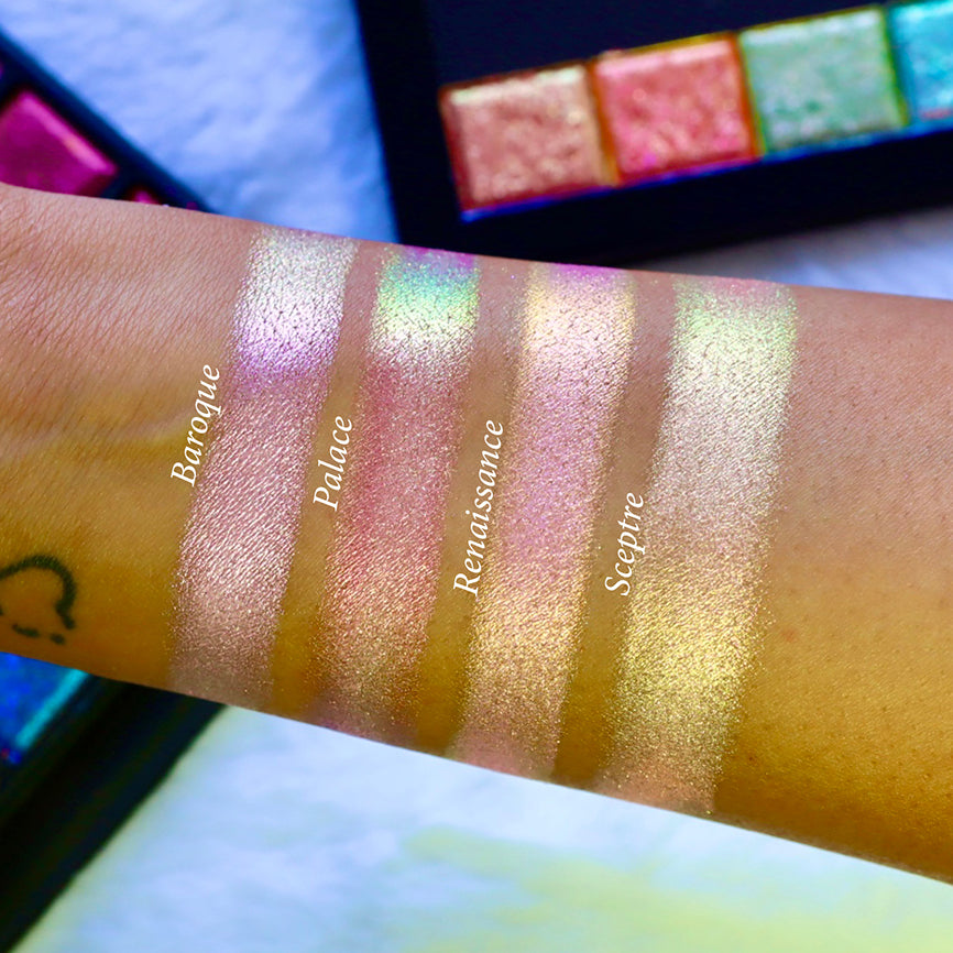 Baroque Pearlescent Multichrome Eyeshadow Palette - Long Lasting Pigmented Makeup for Day & Night Glam Looks