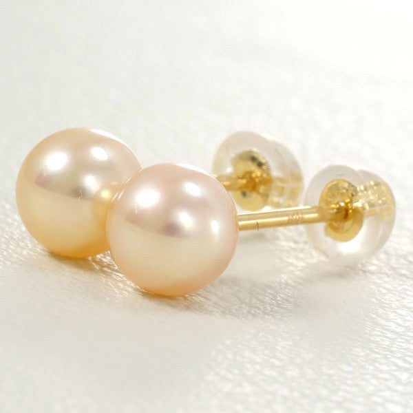 18K Yellow Gold Pearl Earrings for Women – Elegant Stud Earrings with Real Pearls – Perfect for Weddings, Parties & Everyday Wear