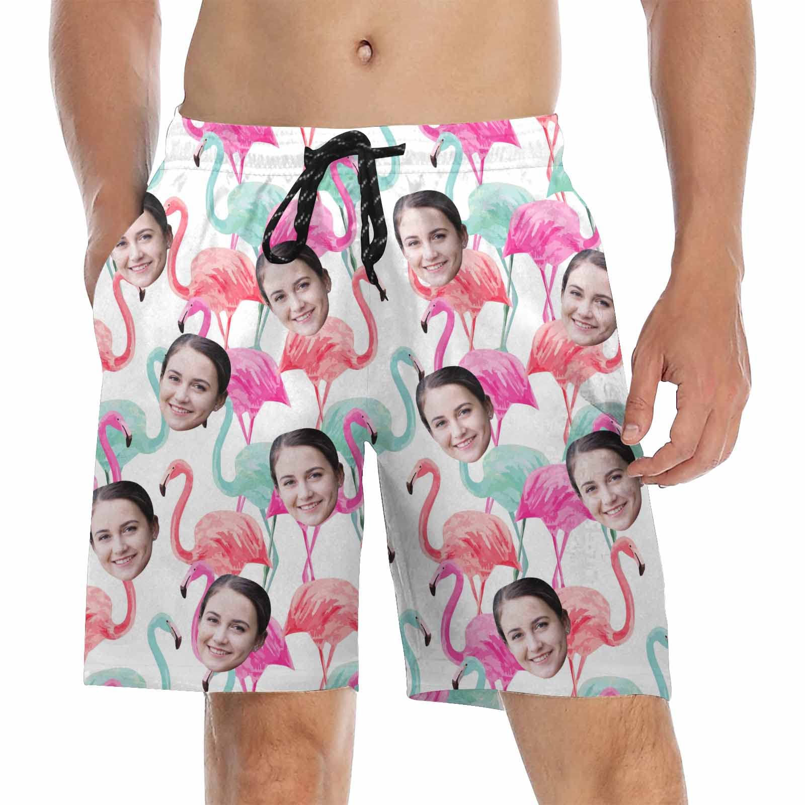 Custom Printed Men's Swim Trunks with Photo - Personalized Funny Beach Shorts for Him, Birthday Gift Idea for Boyfriend/Husband - Perfect for Pool Parties, Vacations & Summer Outings