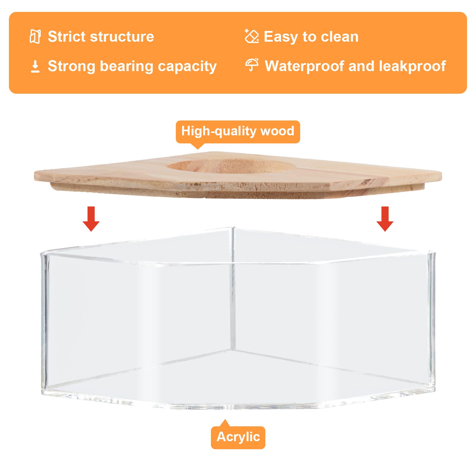 Large Transparent Acrylic Hamster Sand Bath Box - Hamster Bathroom House & Accessories for Gerbils, Lemmings - Perfect for Cage Cleaning & Small Pet Grooming