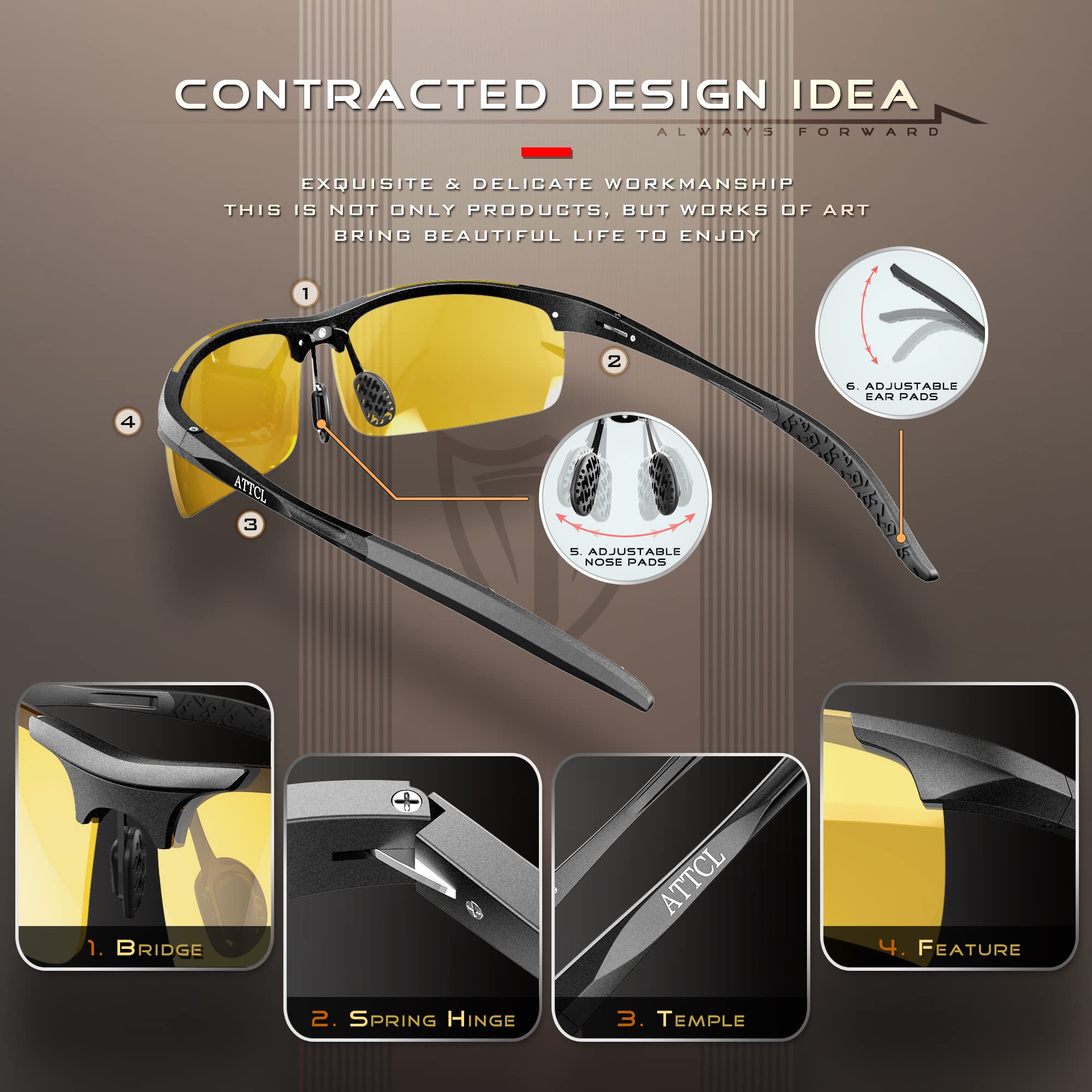 Men's Night Driving Glasses - Anti-Glare for Safe Night Driving