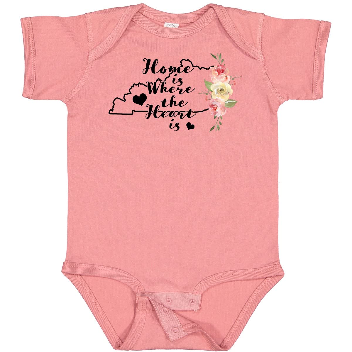 Inktastic Kentucky Home is Where The Heart is Watercolor Baby Bodysuit - Soft Cotton Infant Onesie for Newborns & Toddlers - Perfect for Family Photos, Holidays & Everyday Wear