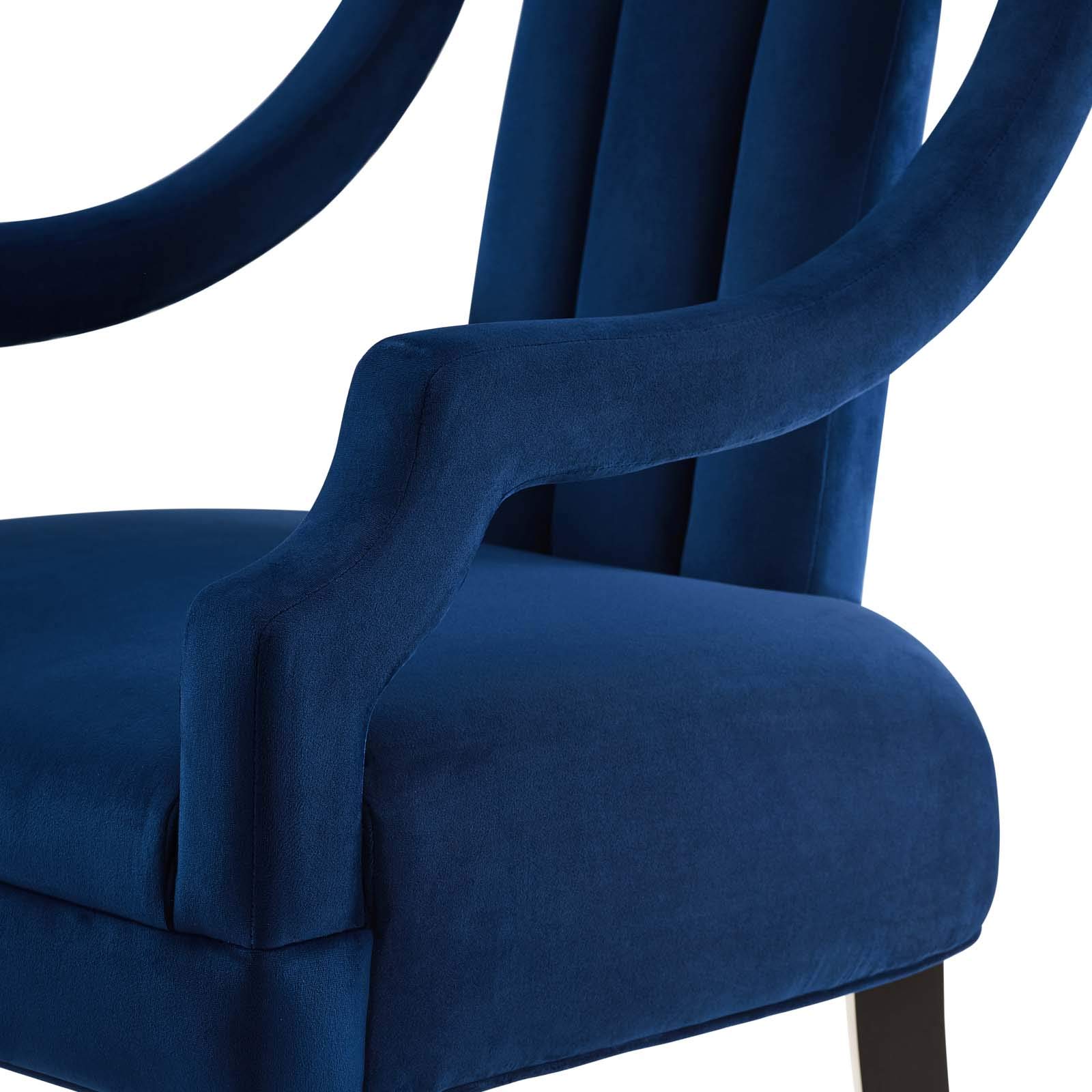 Modern Velvet Accent Chair for Living Room - Navy Blue Upholstered Wooden Lounge Side Chair - Perfect for Home, Office & Reading Nook