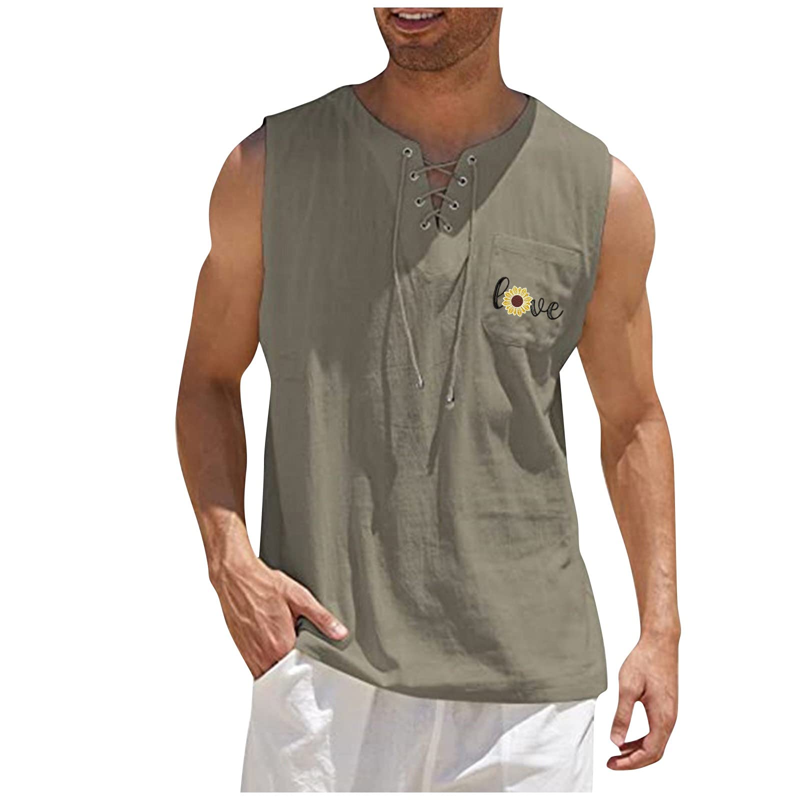 Men's Graphic Print Tank Tops - Sleeveless Crew Neck Vest for Hip Hop, Running & Streetwear | Breathable Summer Workout Shirts for Gym & Casual Wear