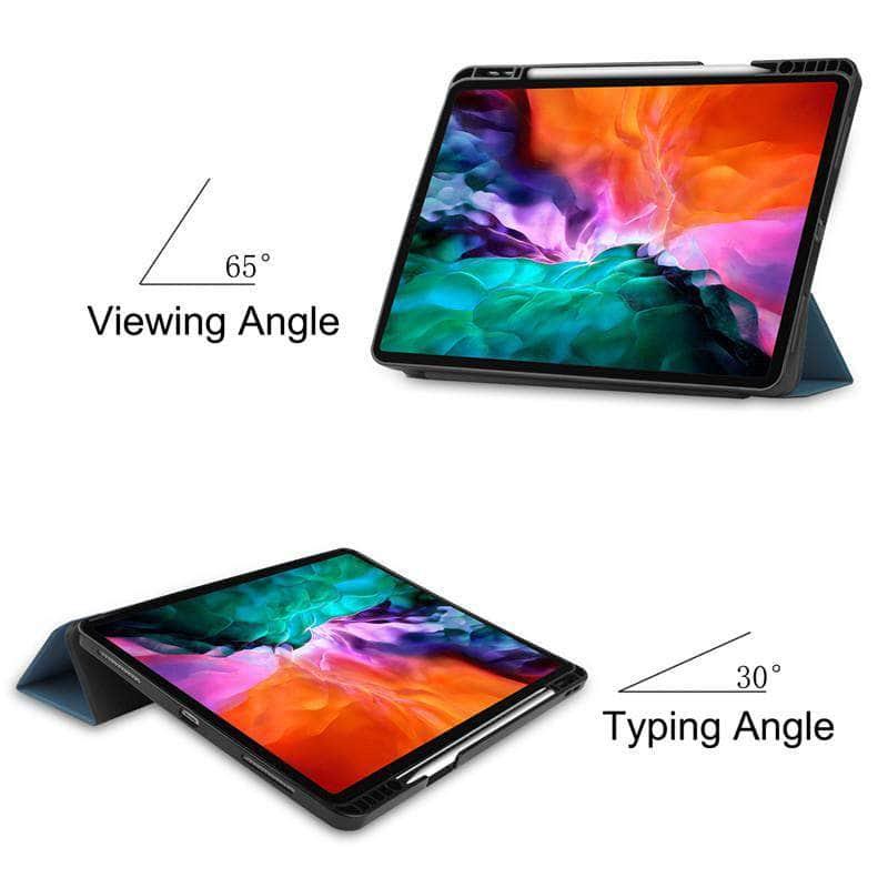 Premium Tri-Fold Leather Case for iPad Pro 2021 | Slim Protective Cover with Auto Sleep/Wake | Perfect for Work, Travel & Home Use