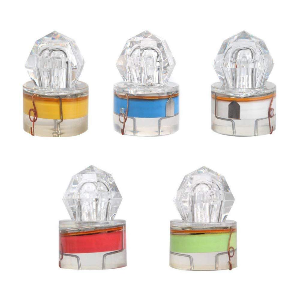 BESPORTBLE 5-Pack LED Deep Drop Fishing Lights - Underwater Fish Attracting Lamps with Flashing Bait Lights for Night Fishing | Perfect for Saltwater, Freshwater, and Ice Fishing Adventures