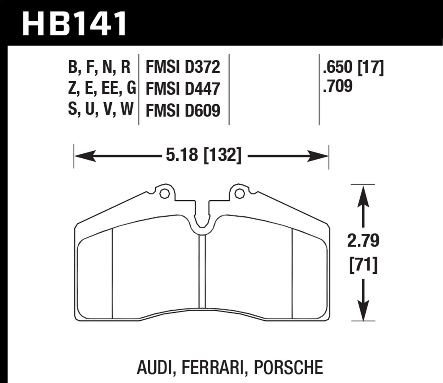 HB141F.650 HPS Performance Street Brake Pads - High Performance Braking for Cars & Trucks - Perfect for Daily Commuting & Aggressive Driving
