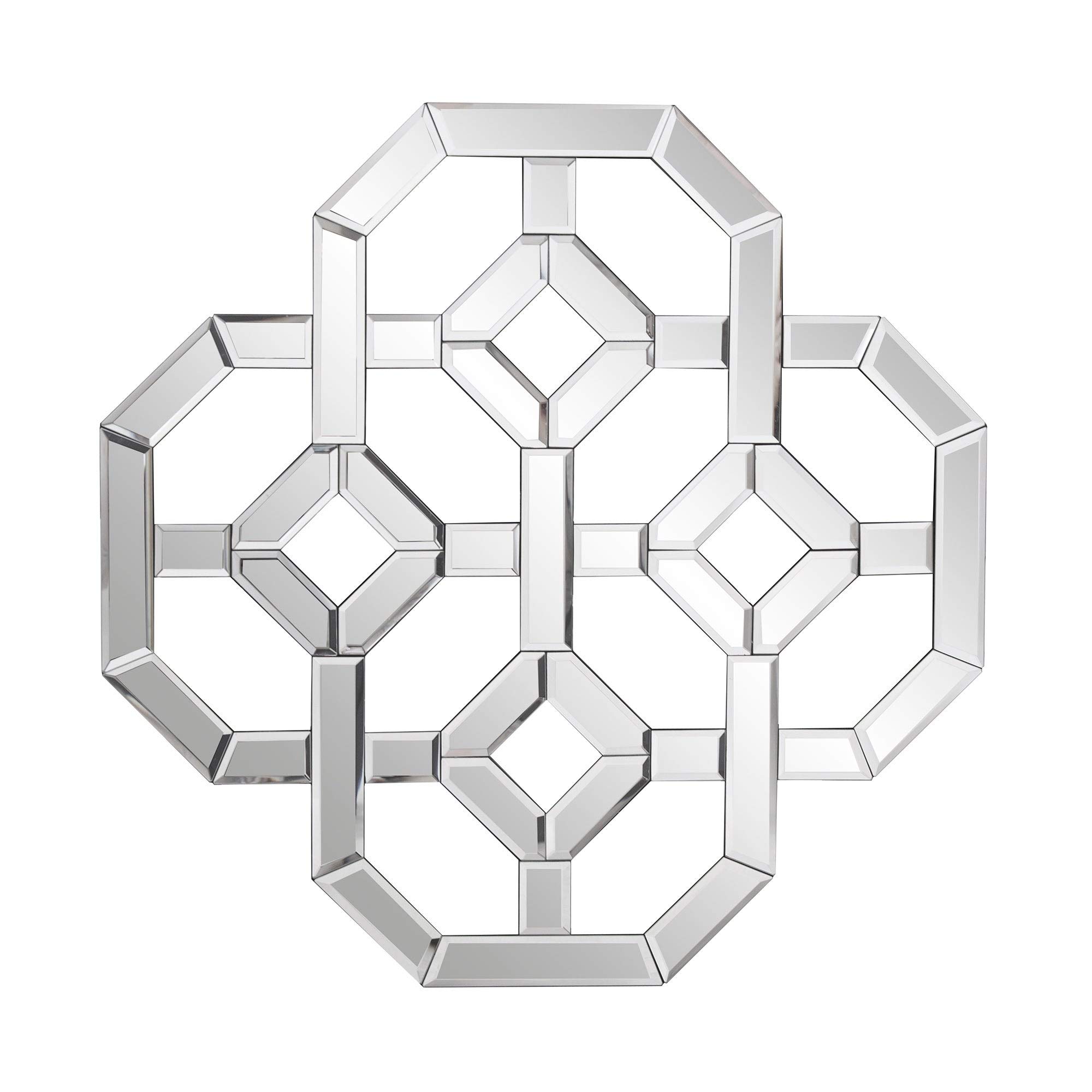 Stylish Silver Wall Mirror with Hooks - Perfect for Entryway, Bedroom & Bathroom Decor