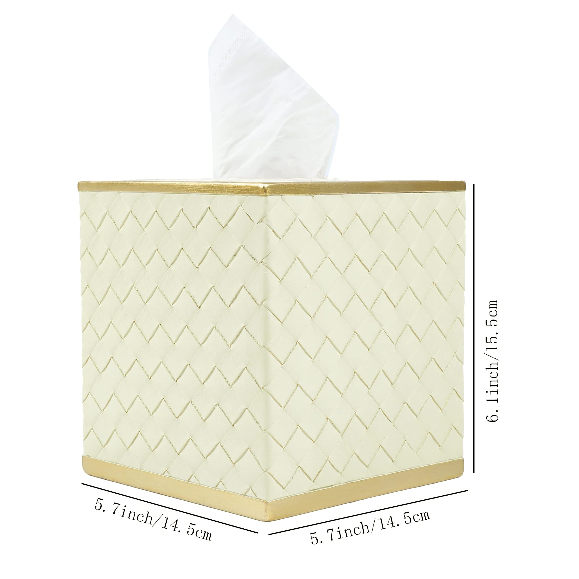 Modern Square Tissue Box Cover Holder - Stylish Bathroom Vanity & Countertop Decor, Unique Design Tissue Box Cover for Bedroom, Living Room, and Home Decor | Perfect for Bathrooms, Bedrooms, and Living Spaces