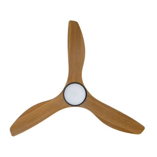 Eglo Surf 48 Inch 122cm Ceiling Fan with 20W LED CCT Light - Black Teak Finish - Perfect for Living Room, Bedroom & Outdoor Spaces