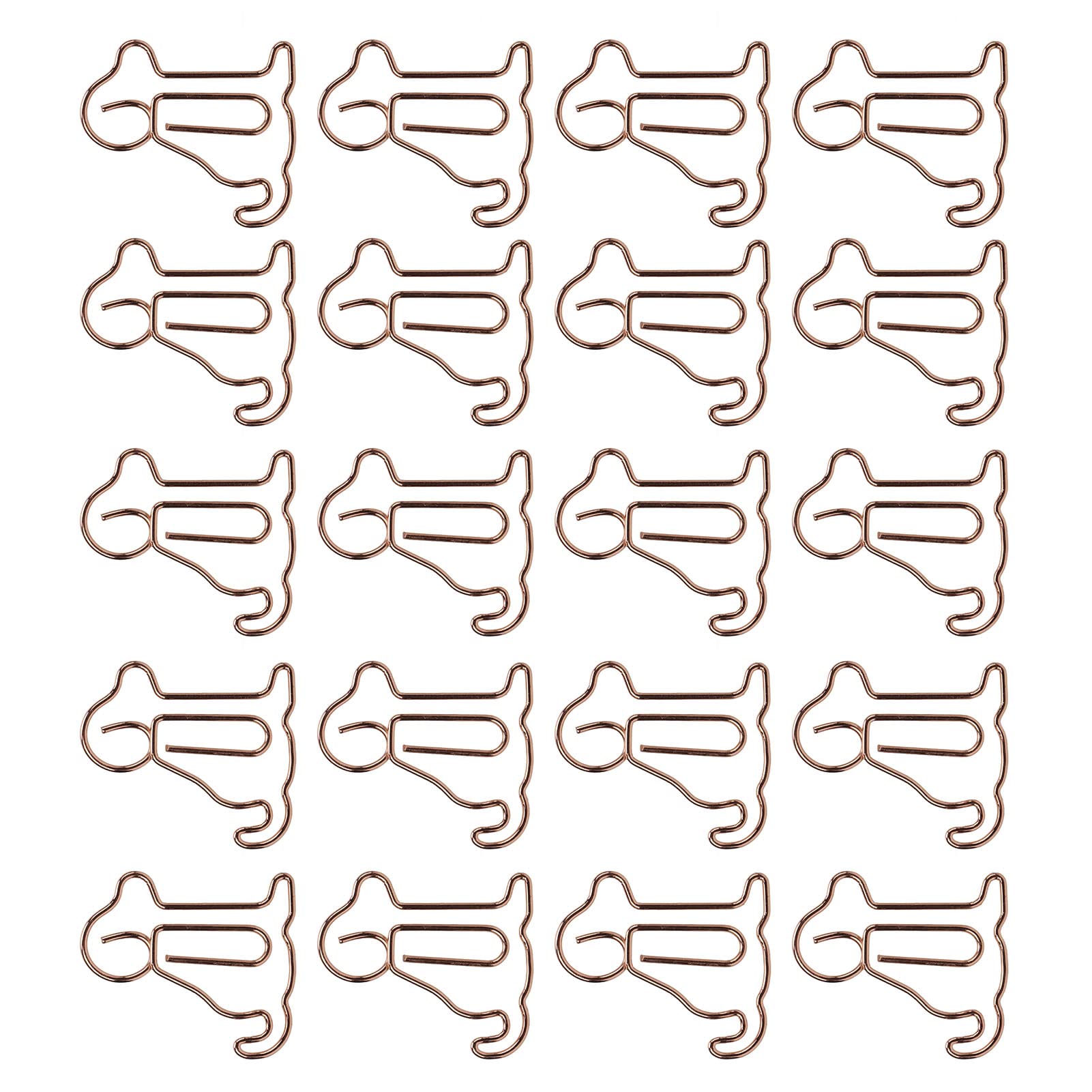 Rose Gold Dog-Shaped Paper Clips - Lightweight Metal Bookmark Clips for Office, School & Daily Organization (Set of 12) | Perfect for Books, Planners, Notebooks & Gift Wrapping