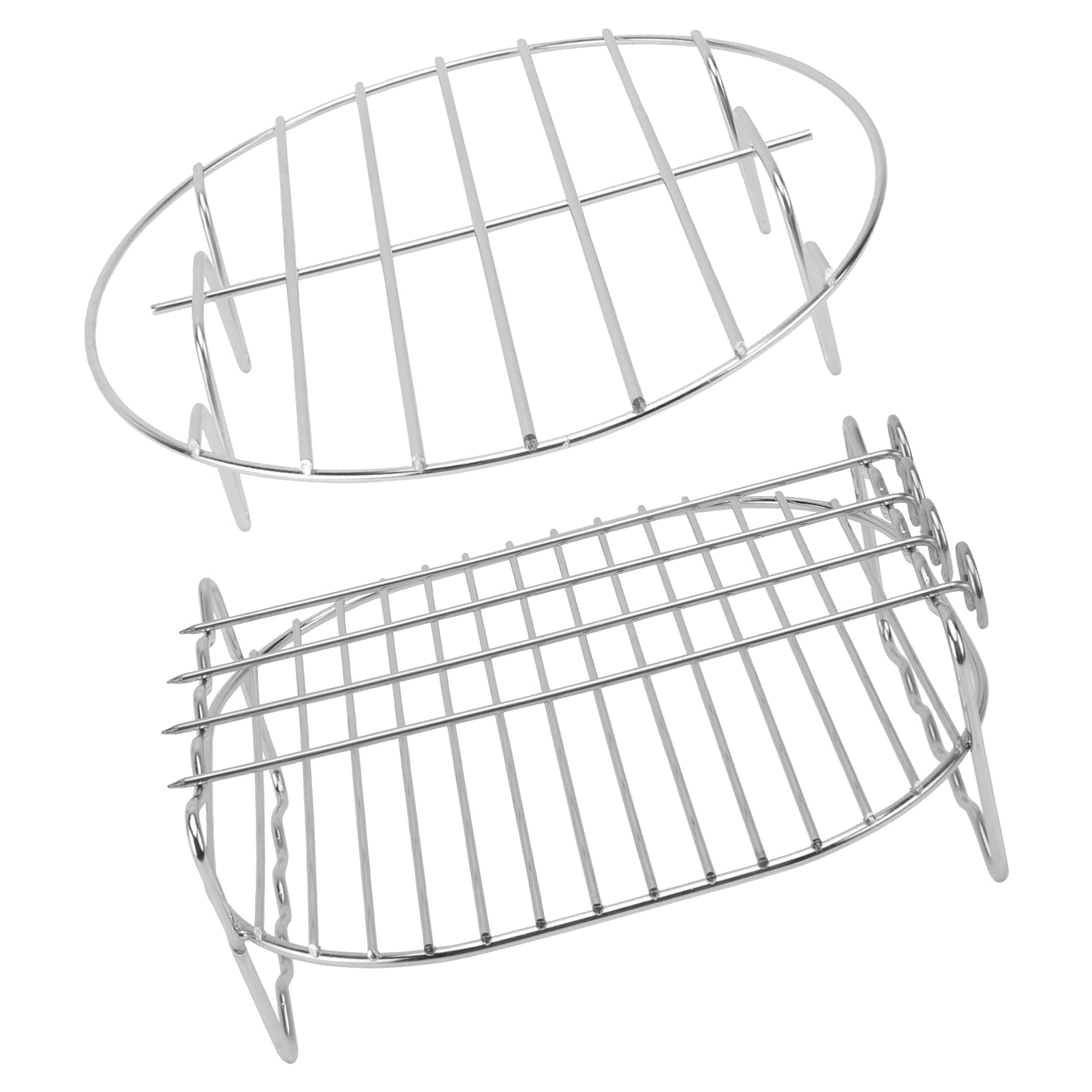 DOITOOL Stainless Steel Air Fryer Holder & Grilling Skewer Rack Set - Fits 3.2-5.8QT Deep Fryers - Baking, Cooling & Steaming Rack - Dishwasher Safe - Perfect for BBQ, Party Snacks & Healthy Cooking