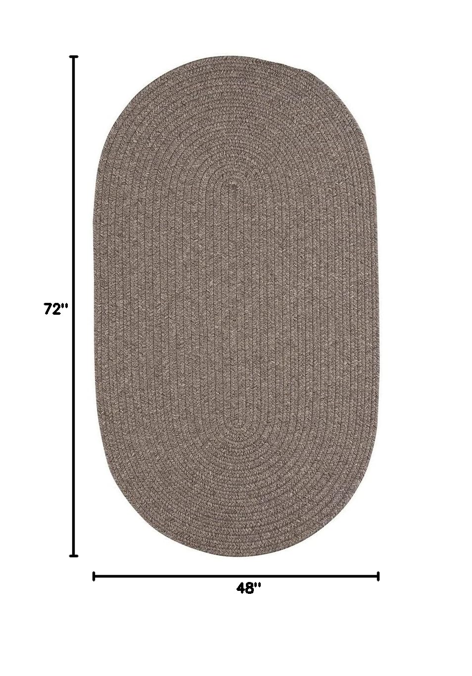 Capel Rugs Candor Oval Braided Jute Rug 4x6 Feet - Natural Chestnut Brown - Handwoven Indoor/Outdoor Rug for Living Room, Bedroom, Patio & Entryway